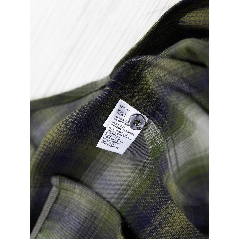 Royal Robbins Mens Plaid Flannel Shirt Green Navy Blue Long Sleeve Small Regular - Picture 7 of 8